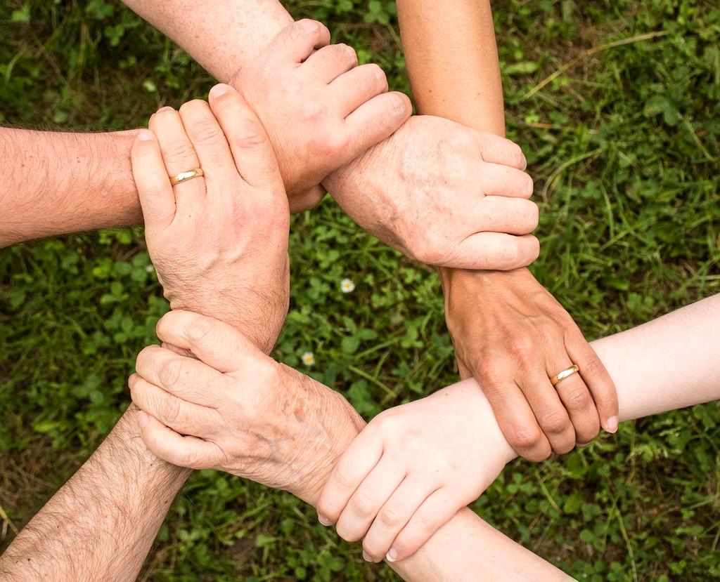 Team working together in technical support center
